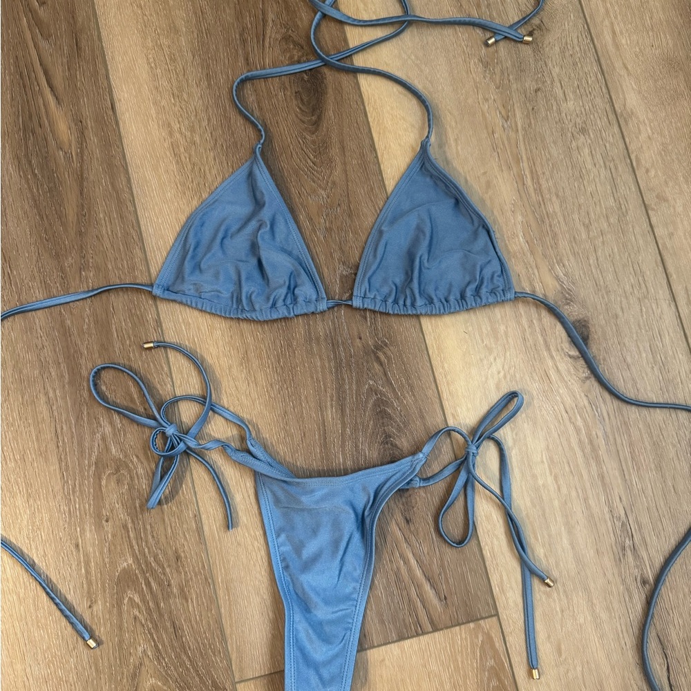 Blue Triangle Bikini Set